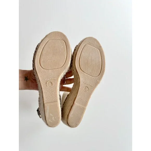 J CREW Corsica Gold Metallic Leather Platform Espadrilles Wedge Sandals, Size 6 - Picture 12 of 16